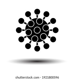 Coronavirus Molecule Icon. Black on White Background With Shadow. Vector Illustration.