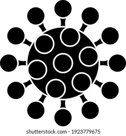 Coronavirus Molecule Icon. Black Stencil Design. Vector Illustration.