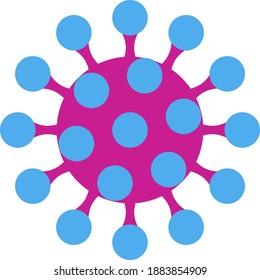 Coronavirus Molecule Icon. Flat Color Design. Vector Illustration.