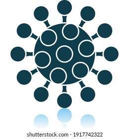 Coronavirus Molecule Icon. Shadow Reflection Design. Vector Illustration.