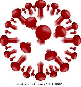 Una molécula de coronavirus sobre un fondo blanco. Imagen abstracta. Un objeto aislado. Ilustración vectorial.