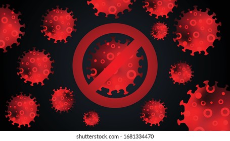 Coronavirus molecules microscopic background template.