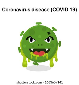 Coronavirus monster, green monster, vector design