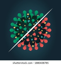 Mutación de coronavirus, una nueva forma de covid, concepto vectorial