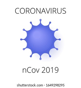 Coronavirus nCov 2019 card. China pandemic, novel flu concept. Can be used as flyer, banner or print. Flat cartoon illustration isolated on white background in cartoon style.