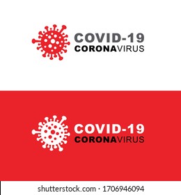 Coronavirus nCov2019 on white and red background, vector illustration
