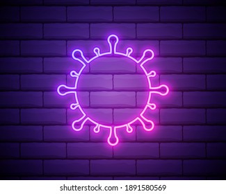 Coronavirus neon icon for infographic or website. Epidemic Coronavirus 2019-nCoV. Vector illustration virus sign.