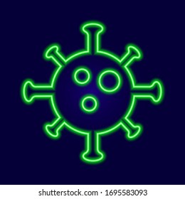 coronavirus neon, scary coronavirus pandemic, illustration for article titles, web site icon