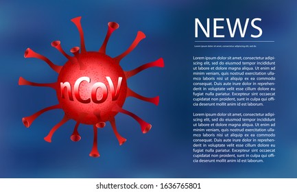 Coronavirus news  on blue background. Newspaper. News feed