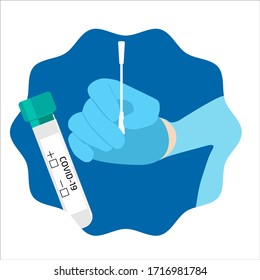 A coronavirus nose test in the doctor’s hand.