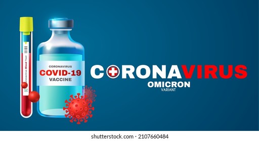 Coronavirus. Omicronn-Version. Blutprobenrohr positiv mit Omicron. Gesundheitsversorgung und Impfung