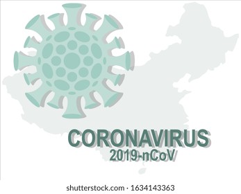Coronavirus on the background of the map of China. Coronavirus epidemic concept.