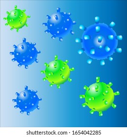 
coronavirus on a blue background