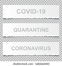 CORONAVIRUS on note paper on transparent background
