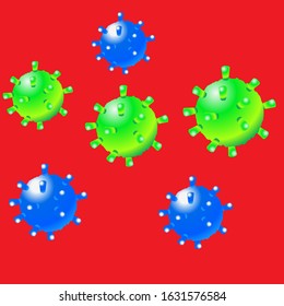 
coronavirus on a red background