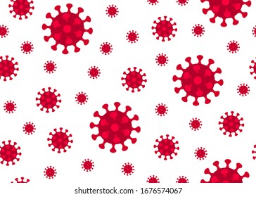  Coronavirus sobre fondo blanco. Patrón transparente con virus. Ilustración del vector