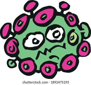 coronavirus original simple hand drawing converted to vector and colored