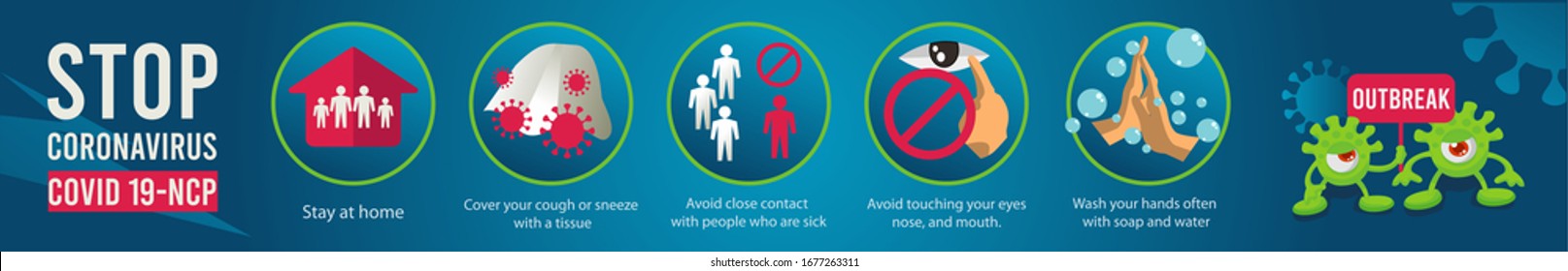 Coronavirus outbreak 2019 nCoV infographic.staying at home to help slow outbreak and protect virus spread  concept Vector illustration 