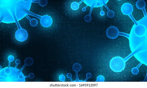 Coronavirus Outbreak Background with Space for Text input,medical healthcare and microbiology concept,Design for COVID-19 outbreaking.