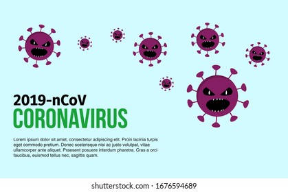 Coronavirus outbreak and coronaviruses Banner background. Coronavirus 2019-nCoV. Pandemic medical health risk, immunology, virology, epidemiology, methods infographics concept.