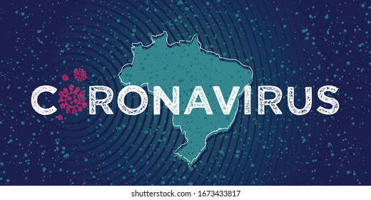 Coronavirus outbreak. Covid-19 viral infection. Worldwide spread of Coronaviruses. Country silhouette and lettering with virus cells.