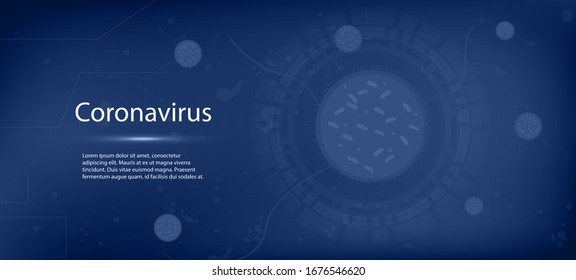 Brote de coronavirus y antecedentes de gripe coronavirus. Coronavirus 2019-nKoV. Riesgo pandémico para la salud, inmunología, virología, concepto epidemiológico.