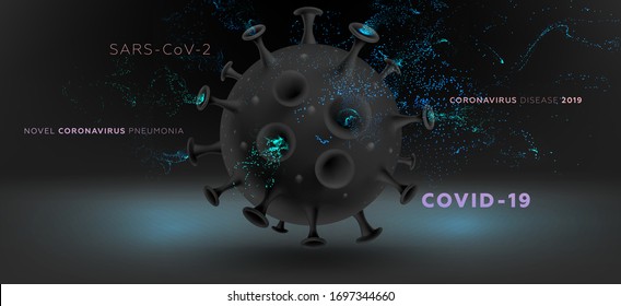 Coronavirus outbreak. Pandemic and epidemic of Novel coronavirus (2019-nCoV) medical concept vector illustration with virus cell for science background. Eps10