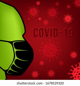 Coronavirus outbreak safety measures. man using mask icon vector illustration isolated on white background