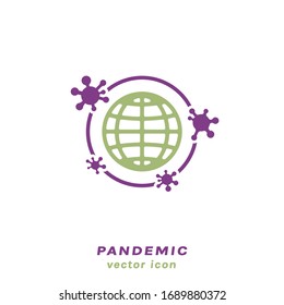 Coronavirus outbreak sign. Influenza and pneumonia pandemic icon. COVID-19 epidemic disease. Medical virology concept. Colourful vector illustration isolated on a white background