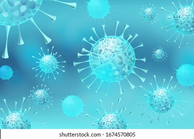 Coronavirus outbreak, stop corona 2019-ncov background, pandemic medical health risk concept. High quality vector illustration.
