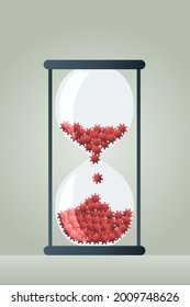 Coronavirus outbreak time count down in Hourglass. illustration Vector 