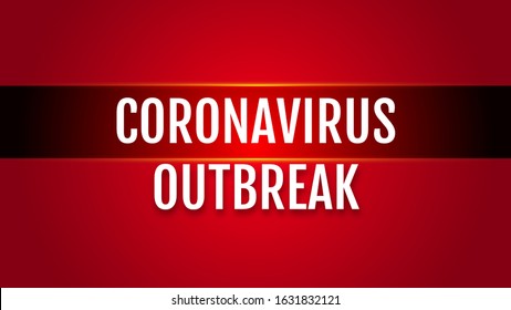 Coronavirus outbreak title. Bright red vector template for news header or banner.