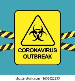 Coronavirus outbreak warning sign vector illustration. Coronavirus in Europe. Global epidemic of 2019-nCov.  Warning in a triangular sign about coronavirus.