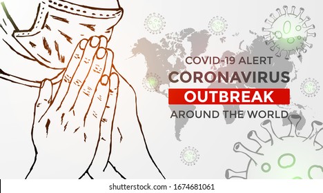 Coronavirus outbreak from Wuhan, China. Watch out for Novel Coronavirus outbreaks in World. Spread of the novel coronavirus Background with people pray.