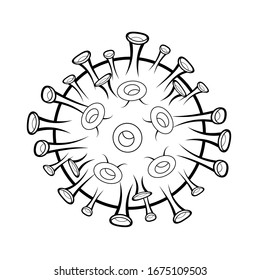 Coronavirus outline icon symbol design. illustration isolated on white background. Cartoon vector illustration of dangerous corona virus COVID-19 