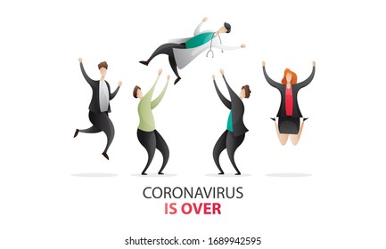 Das Coronavirus ist vorbei. Illustrationskonzept.