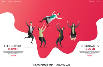 Das Coronavirus ist vorbei. Illustrationskonzept.