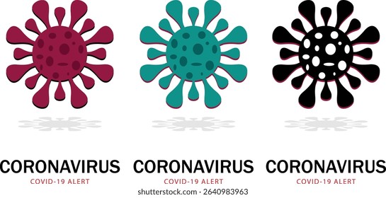 Coronavirus Pack, Covid Pack. Modern coronavirus COVID-19 alert design in bold style. Suitable for health campaigns, pandemic alerts, virus awareness graphics, and medical presentations.