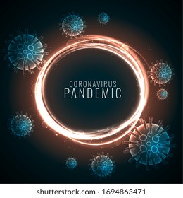 fondo de la pandemia del coronavirus con células de virus flotantes