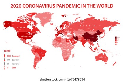 Coronavirus Pandemic COVID-19 Infographic World Map Vector Illustration