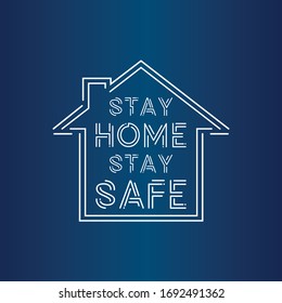 Coronavirus Pandemic (COVID-19) Social Awareness Design. 2019-nCov / Novel Corona Virus Stay Home & Stay Safe Awareness Typography Vector Template