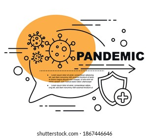 Coronavirus, pandemic period prevention flat vector web banner template with text and images.
