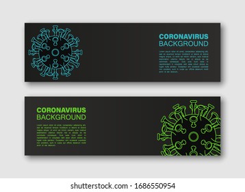 Coronavirus pandemic SARS-Cov-2 banner icon. Papper Coronavirus disease 2019 (COVID-19) Vector illustration background