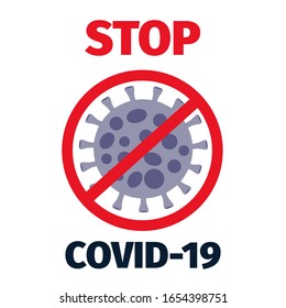 Detener el brote de COVID-19. Alerta epidémica global. Brote de coronavirus Wuhan. Ilustración vectorial aislada en fondo blanco.