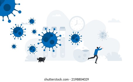 Coronavirus Pandemic Warning Flat Vector Illustration. Animation Ready Duik Friendly.