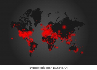 Coronavirus Pandemic World map. COVID-19 Global Outbreak