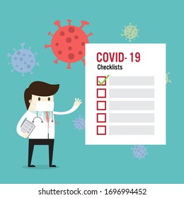 Coronavirus paper checklist update concept for prevention from covid-19