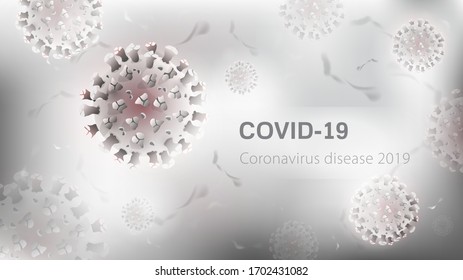 Partículas de coronavirus en fondo gris blanco con espacio para texto