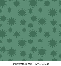 Coronavirus pattern. Background For banners and websites. Pattern with cells of coronavirus. Vector pattern. Flat illustration. A viral pandemic.