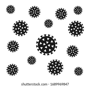 Coronavirus pattern icon. Corona virus disease symbol. Influenza epidemic wallpaper background texture logo. Sars Covid-19 sign. Isolated on white background. Vector illustration image.